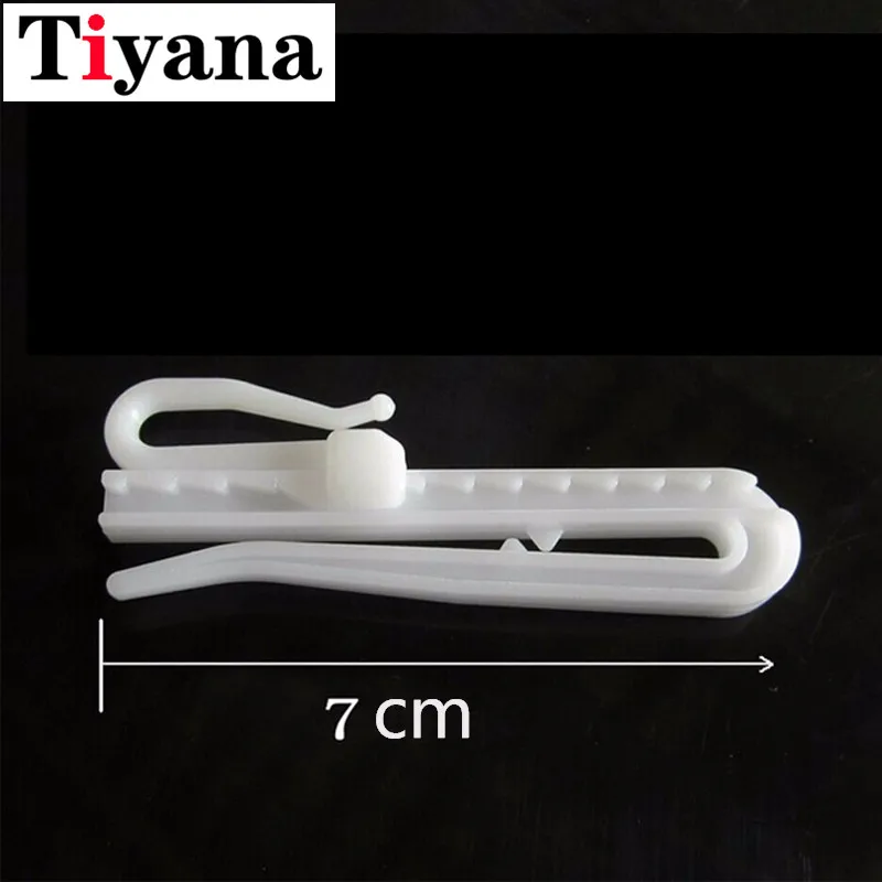 Белые регулируемые по высоте Пластиковые Крючки для штор 7 см подъемные крючки