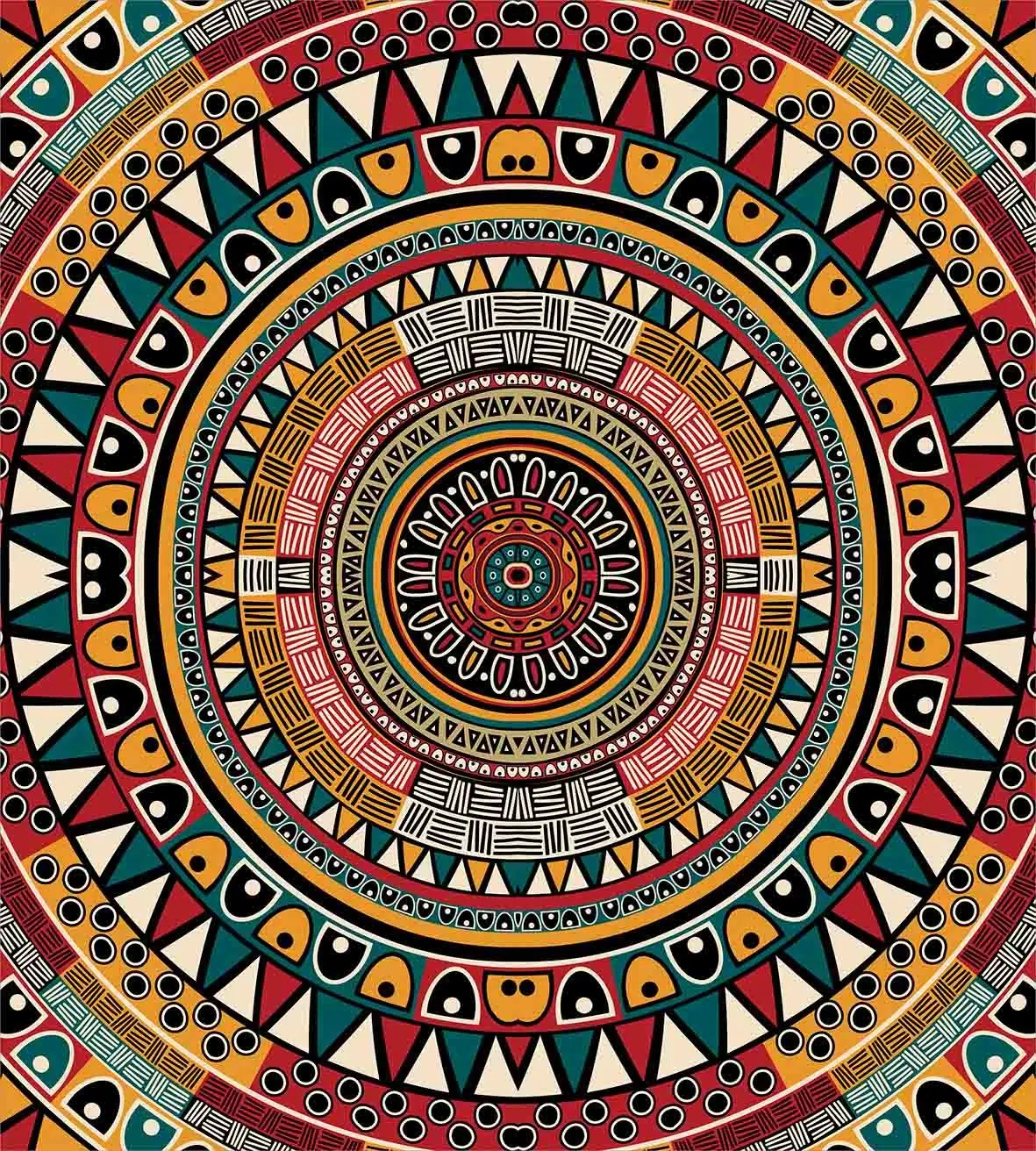 Племенной пододеяльник набор фольклорный племени круглый узор с Цвета в