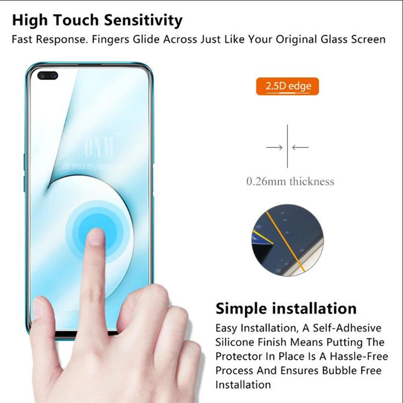 Закаленное стекло для OPPO Realme X50 Премиум Защитная пленка экрана|Защитные стёкла и