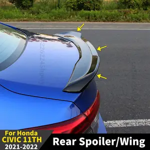 rear spoiler wing tail splitter diffuser trunk boot lip replacement part body kit decoration for honda civic 11th gen 2021 2022 free global shipping