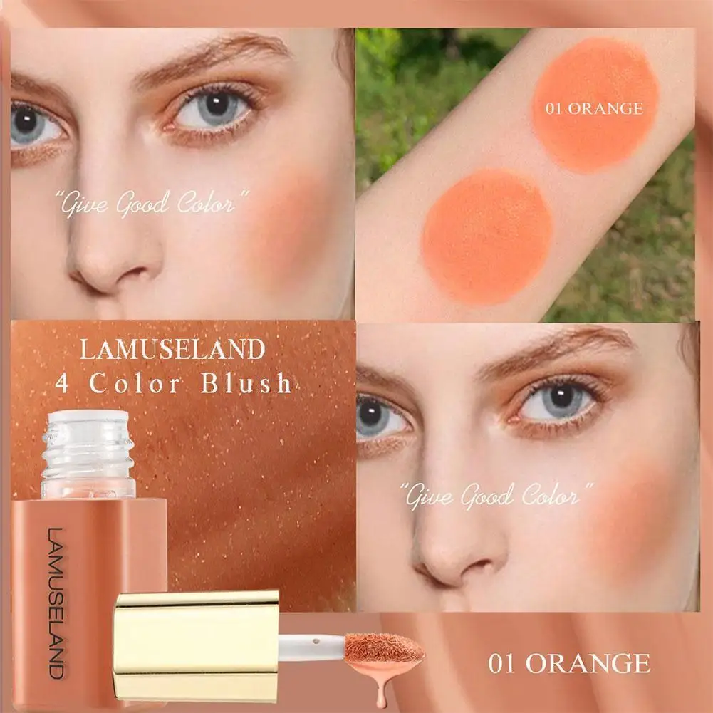 

4 Colors Liquid Blush Blusher Mini Makeup Face Cosmetic Cheek Up Natural Matte Multi-purpose Lipstick Make D5a9