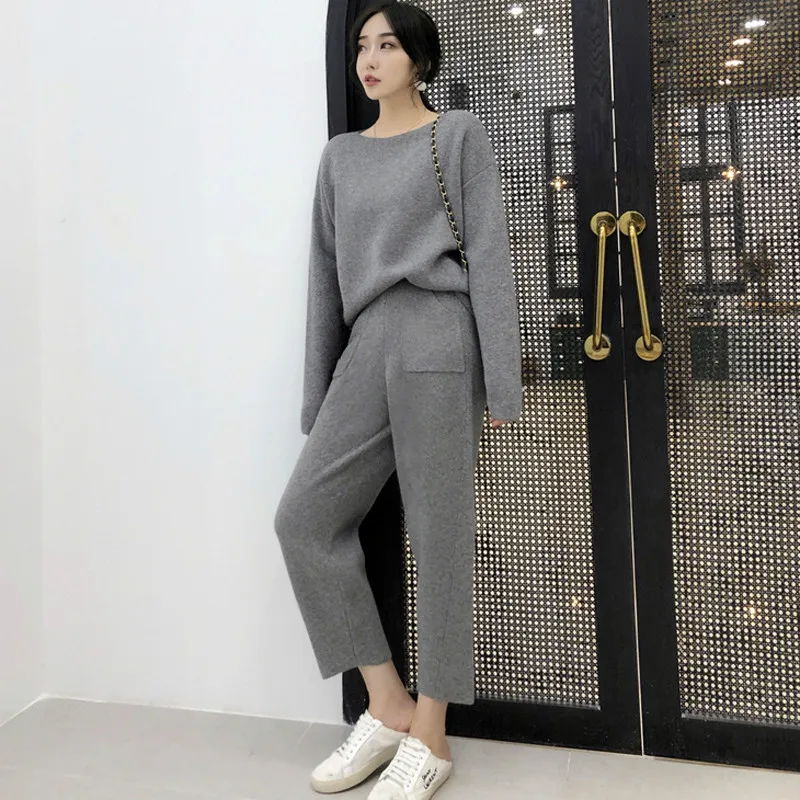 Повседневный свитер Mozuleva спортивный костюм с круглым вырезом пуловеры и брюки