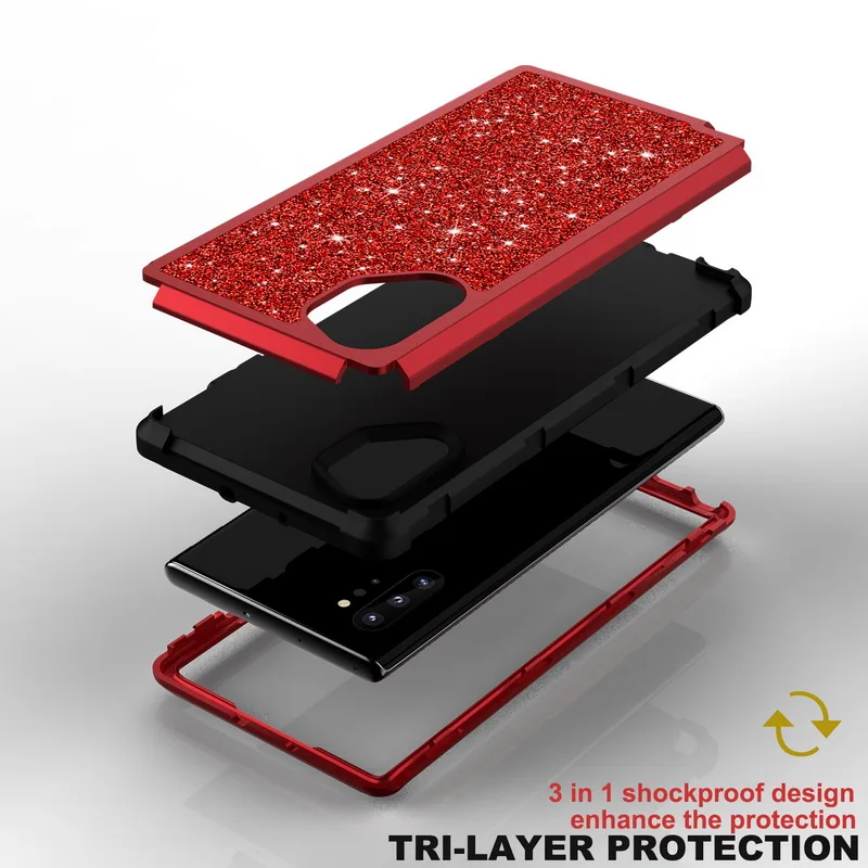 Роскошный блестящий противоударный чехол для телефона samsung Galaxy Note 10 Plus 9 S10 S9 Броня