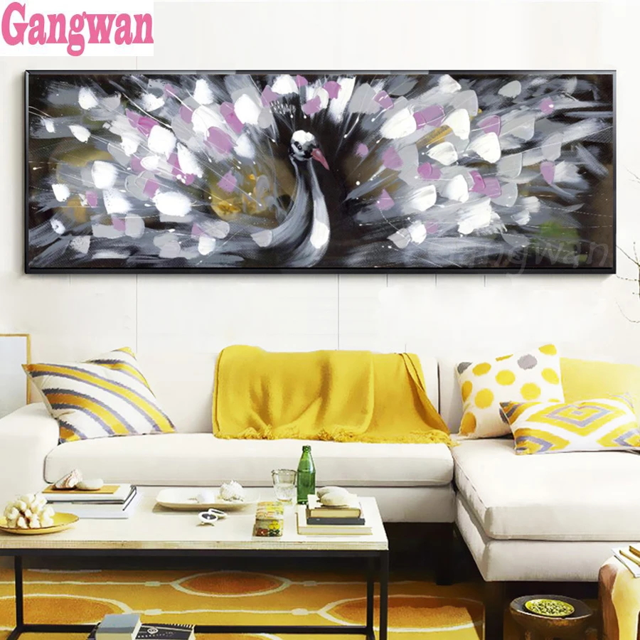 

diamond painting Peacock Opening 5d diy Full drill rhinestone mosaic Diamond embroidery watercolor animal cross stitch Handmade