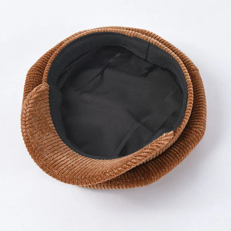 Женские осенние шапочки USPOP винтажные вельветовые Восьмиугольные кепки