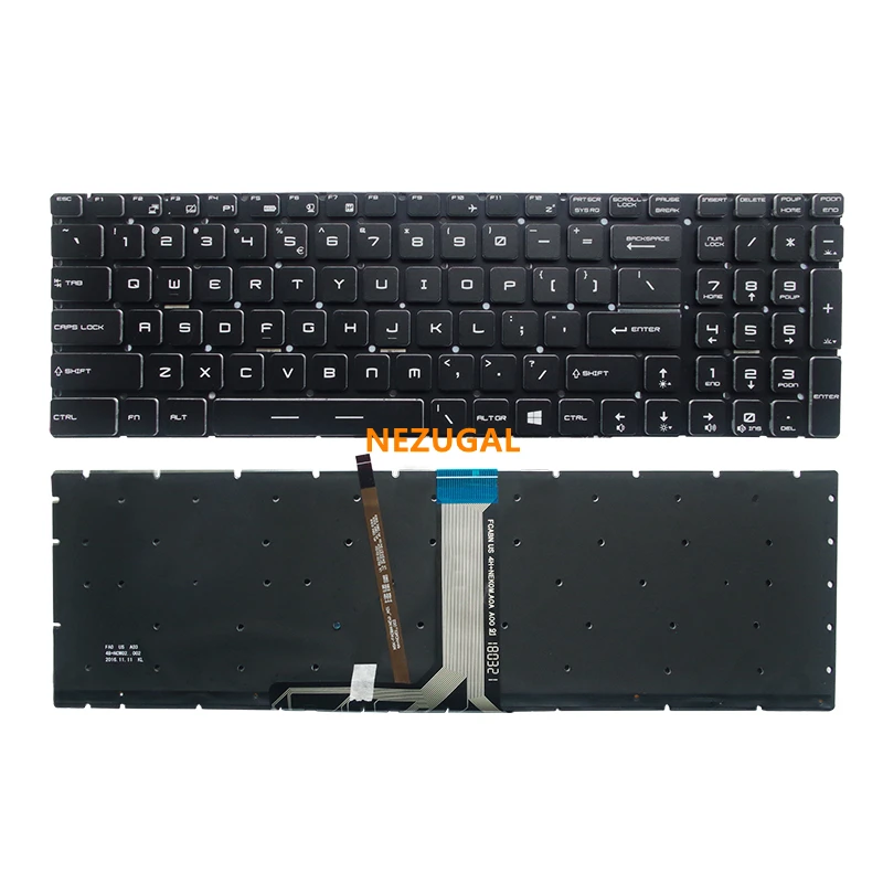 Клавиатура с RGB-подсветкой для MSI GT62 GT72 GE62 GE72 GS60 GS70 GL62 GL72 GP62 GP72 CX62 GS63VR GS73VR GT72VR GT83VR GE62V