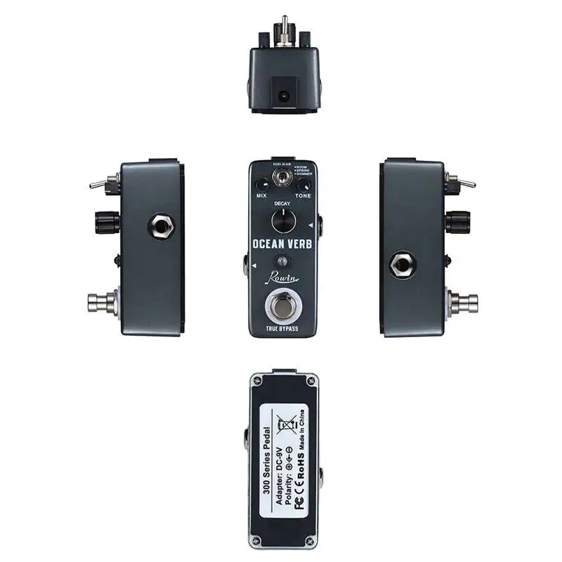 

Rowin Ocean Verb Digital Reverb Guitar Effect Pedal 3 Modes Room/ Spring/ Shimmer Aluminum Alloy Shell True Bypass Guitar Effect