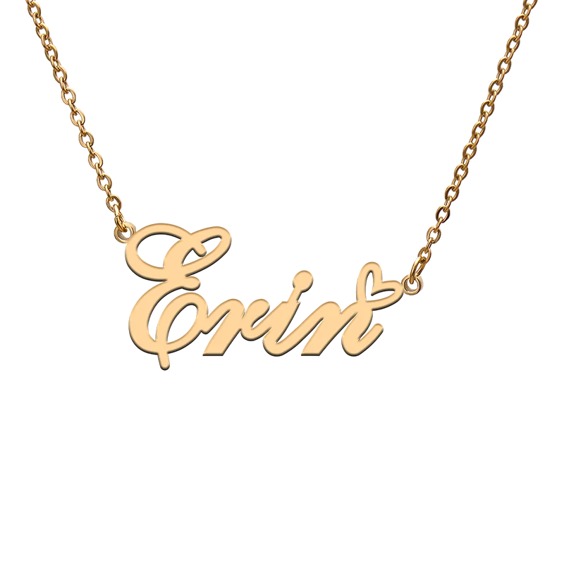 

God with Love Heart Personalized Character Necklace with Name Erin for Best Friend Jewelry Gift