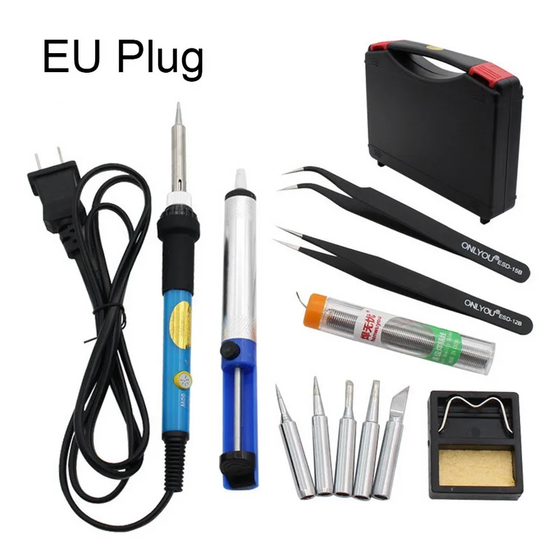 Электрический паяльник с регулируемой температурой 220 В 60 Вт штепсельная вилка