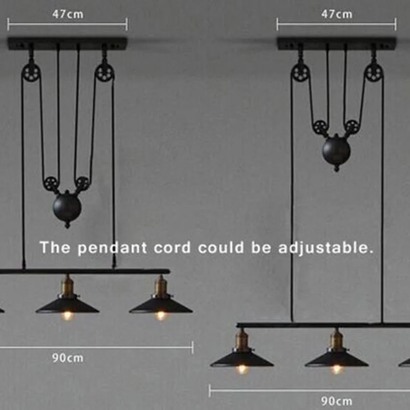 Винтажные подвесные светильники в стиле лофт светильник ретро Черная