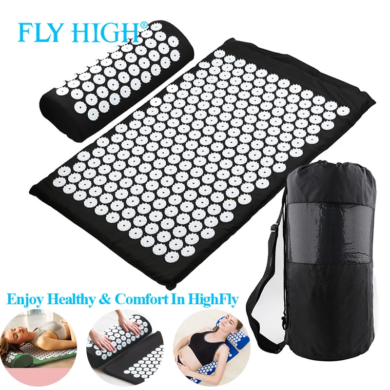Массажная подушка коврик для акупрессуры и тела массажный в комплекте