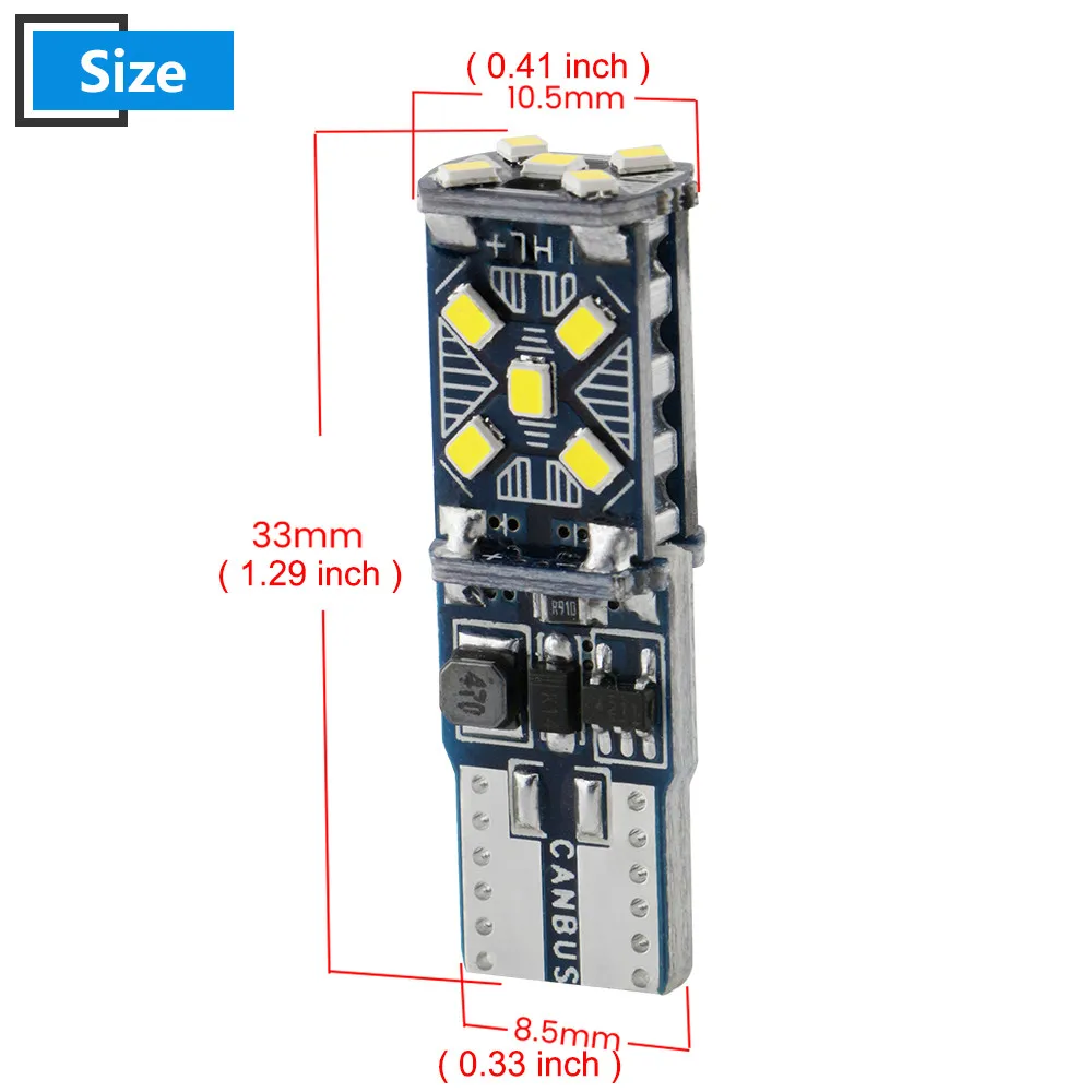 50X DC 9-28V Canbus W5W Car Light Clearance T10 2016 15SMD LED No error Bulb trunk signal 194 White Ice Blue Red Amber Pink | Автомобили и