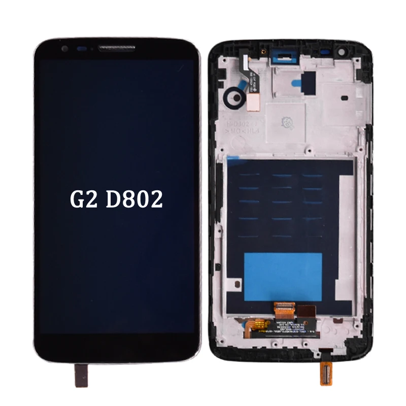 Оригинальный ЖК дисплей для LG G2 D802 сенсорный экран + дигитайзер в сборе с рамкой