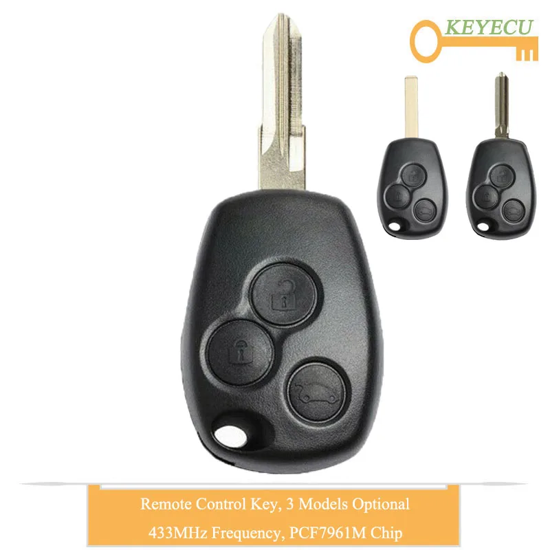 KEYECU 5 шт. Автомобильный ключ дистанционного управления для Renault Logan II Sandero traffic 2014 -