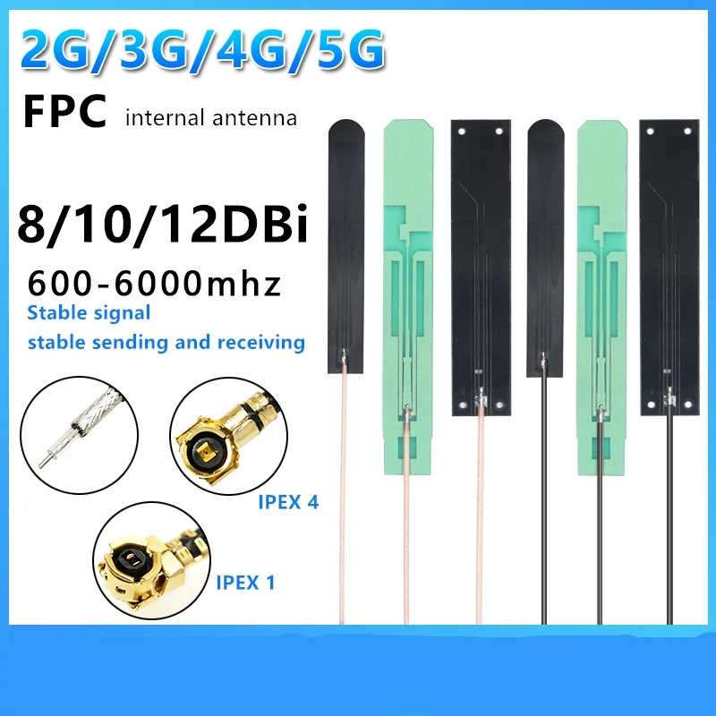 5cm IPEX4 connector FPC/PCB internal antenna 2G/3G/4G/5G 8-12DBi high gain for MQ500-GL/ME06/ME12-G/ME20-G/EM9190/SIM8200-M2 |