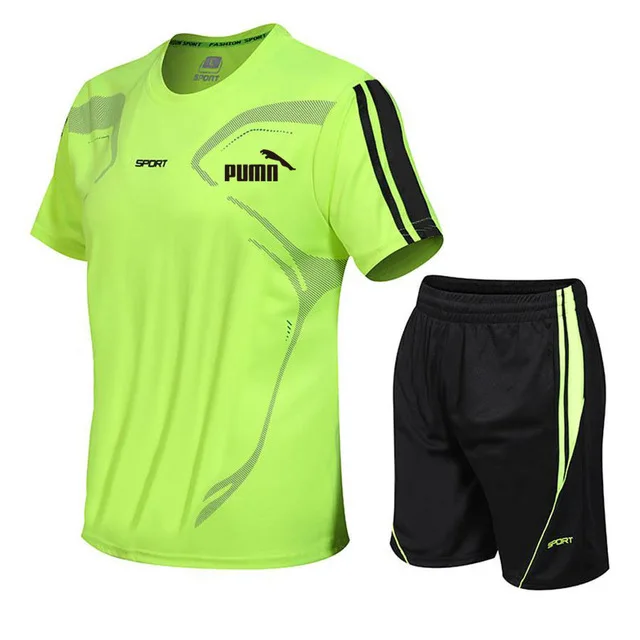 

New PUMA men's running T-shirt + shorts suit football basketball suit men's sports suit quick-drying fitness sportswear running