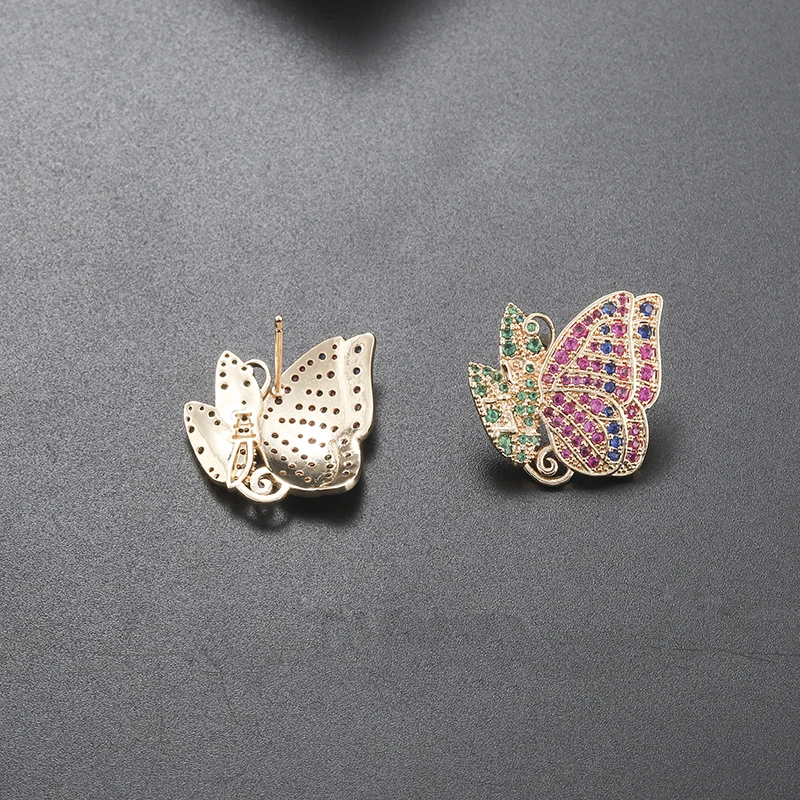 Серьги бабочки YANMEI YME9544 с цирконом изысканные роскошные блестящие сережки милая