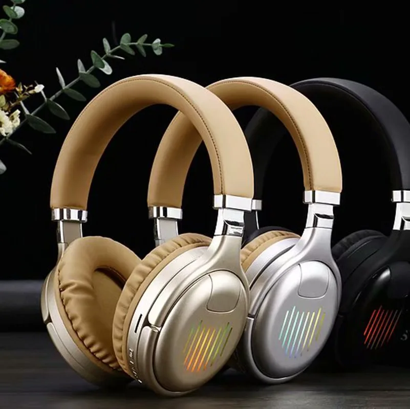 

Wireless Bluetooth Headphones Active Noise CancellingWith Mic Deep Bass Stereo Sound & LED Earphone For Mobile PC Gamer Headset