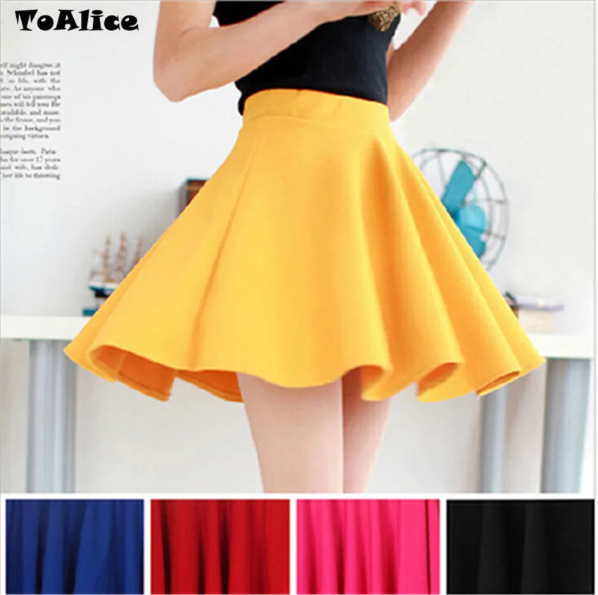 

Summer Korean Skirts Safty Mini Skirt Pants Women's High Waist Pleated Short Skater Skirt Falda Fashion Candy Color