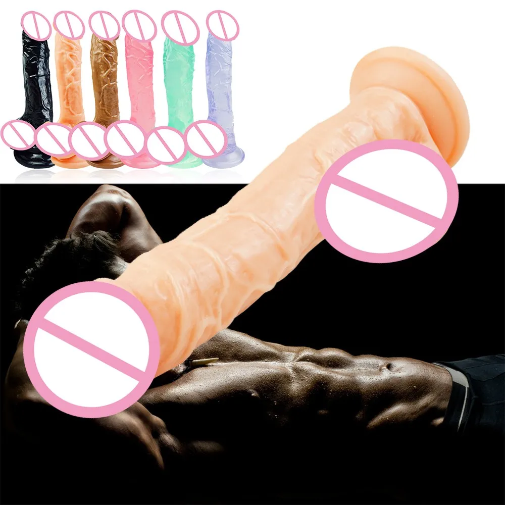 Большой фаллоимитатор мягкий Желейный реалистичная форма с присоской Анальная