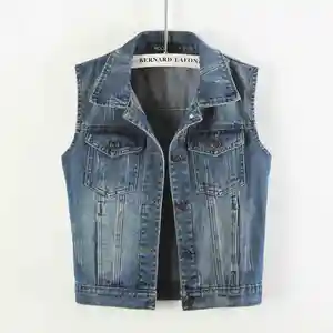 Женский джинсовый жилет размера плюс 4XL, весна-осень, ретро ковбойский короткий жилет, пальто, женские топы без рукавов, Повседневная джинсовая куртка, верхняя одежда