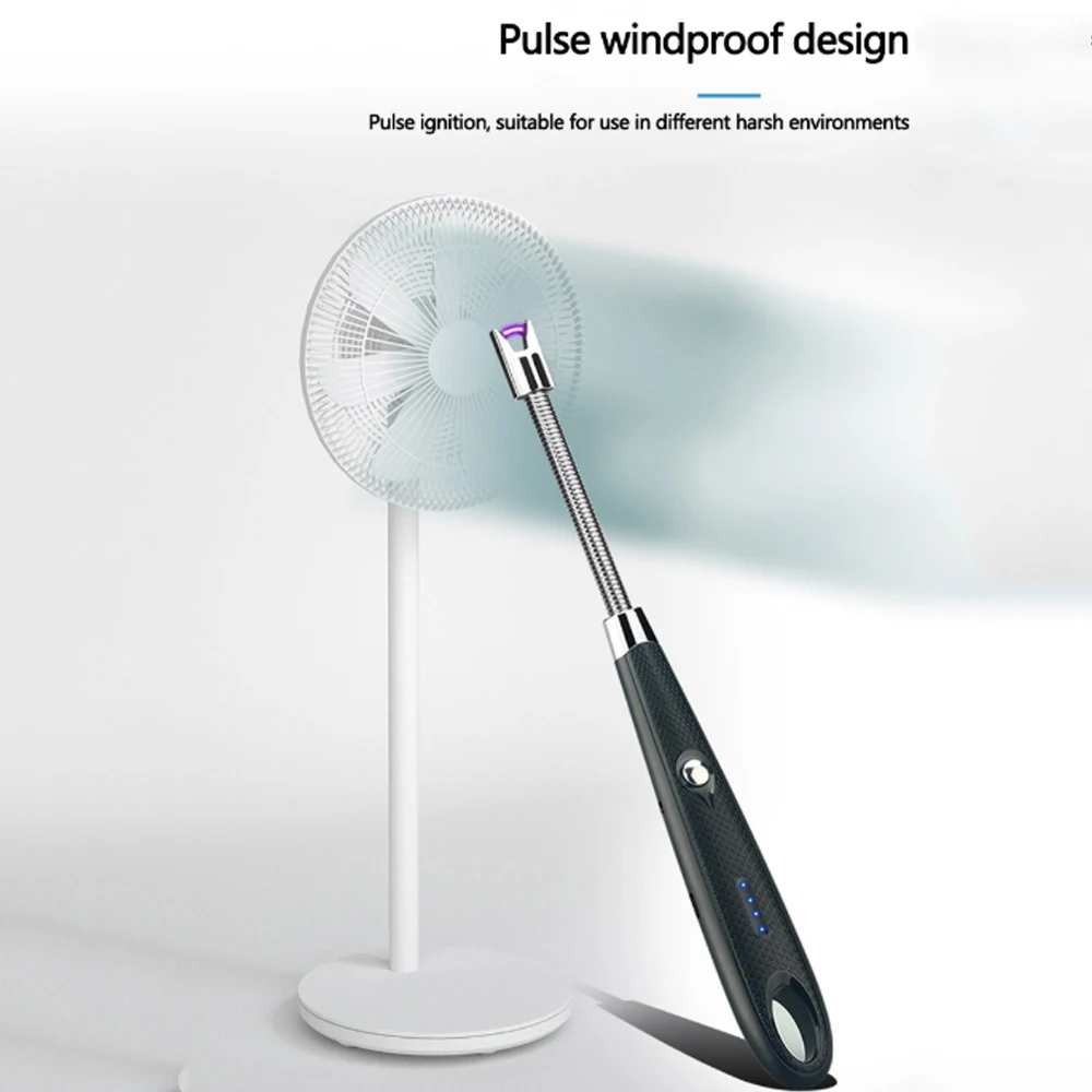 Ветрозащитный светодиодный Зажигалка USB Электрический Перезаряжаемые Длинные