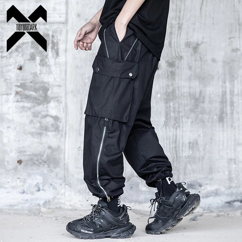 

11 BYBB'S DARK Tactical Functional Joggers Pants Men Loose Trousers Hip Hop Streetwear Pocket Zipper Black Techwear WB171