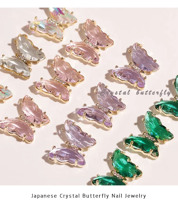 

1pcs Crystal Butterfly Alloy Nail Art Decorations Aurora Holographic 3D Rhinestones Jewelry DIY Manicure Accessories T1686