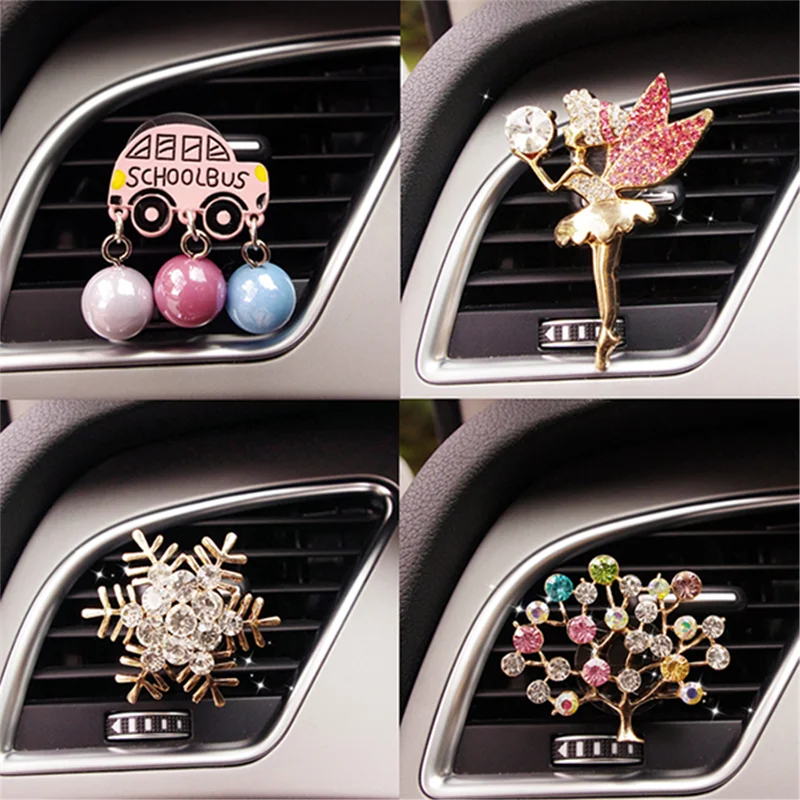 

Mother's Day Gift Car Perfume Air Outlet Fixing Clip Flower Fairy Ballet Snowflake Flowers Interior Car Accessories Ornaments