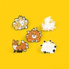 Новинка, эмалированные булавки с мультяшным изображением девять хвостовых Лис, милые животные на заказ, брошь на лацкан, значок для сумки, мультяшное ювелирное изделие, подарок для детей, друзей