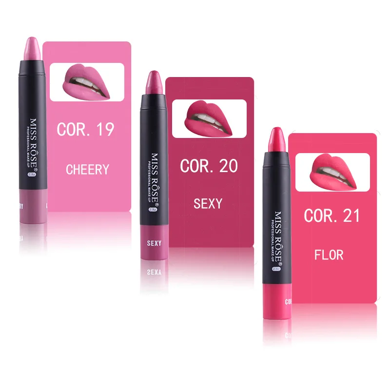Профессиональная Матовая губная помада MISS ROSE водостойкая ручка для губ