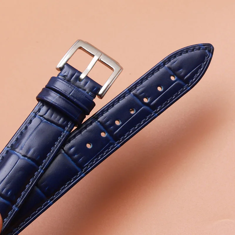 Ремешок из натуральной коровьей кожи с крокодиловым узором синий браслет для