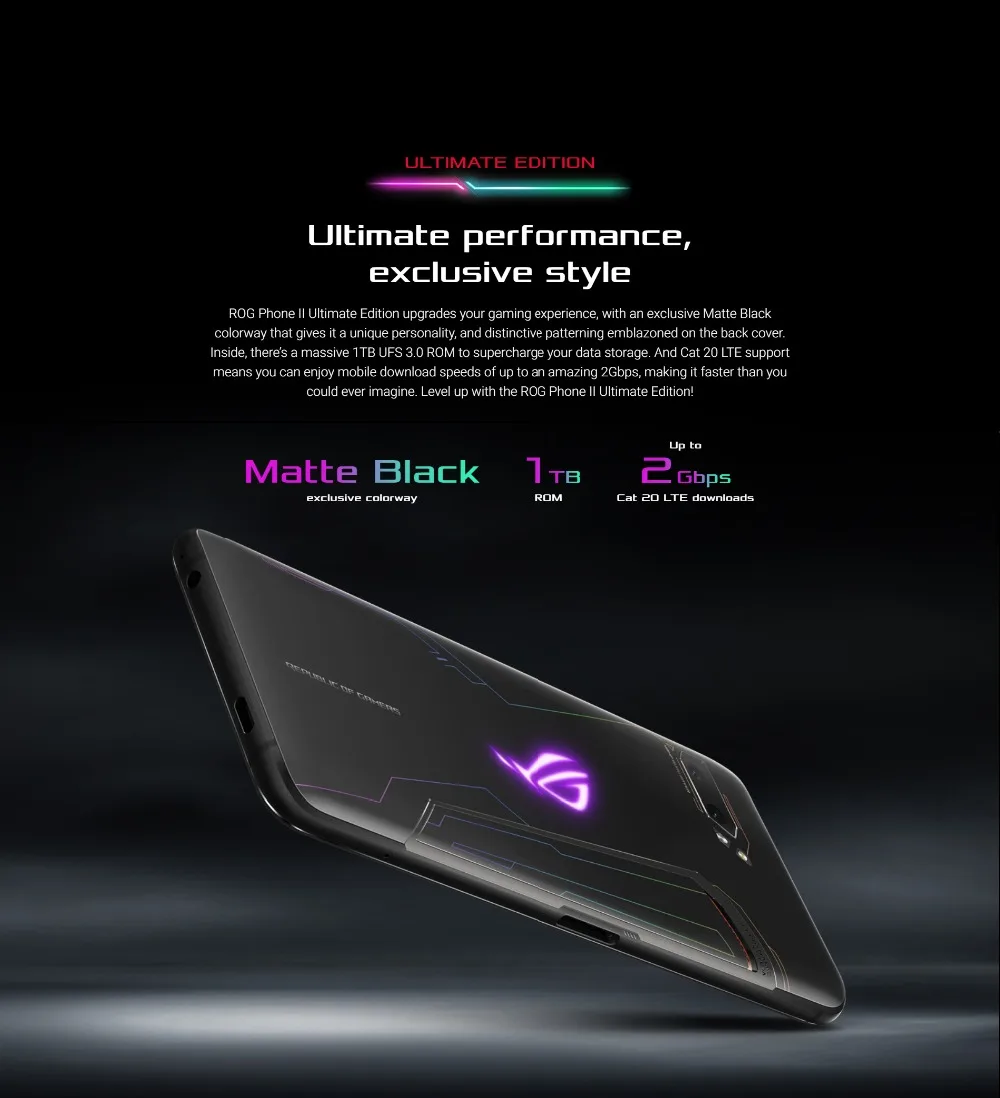 Asus ROG 2 супер игровой телефон ZS660KL мобильный телефон 8G ram 128G rom Snapdragon855+ 6,5" 1080x2340 h 48MP 6000mAh Android 9,0