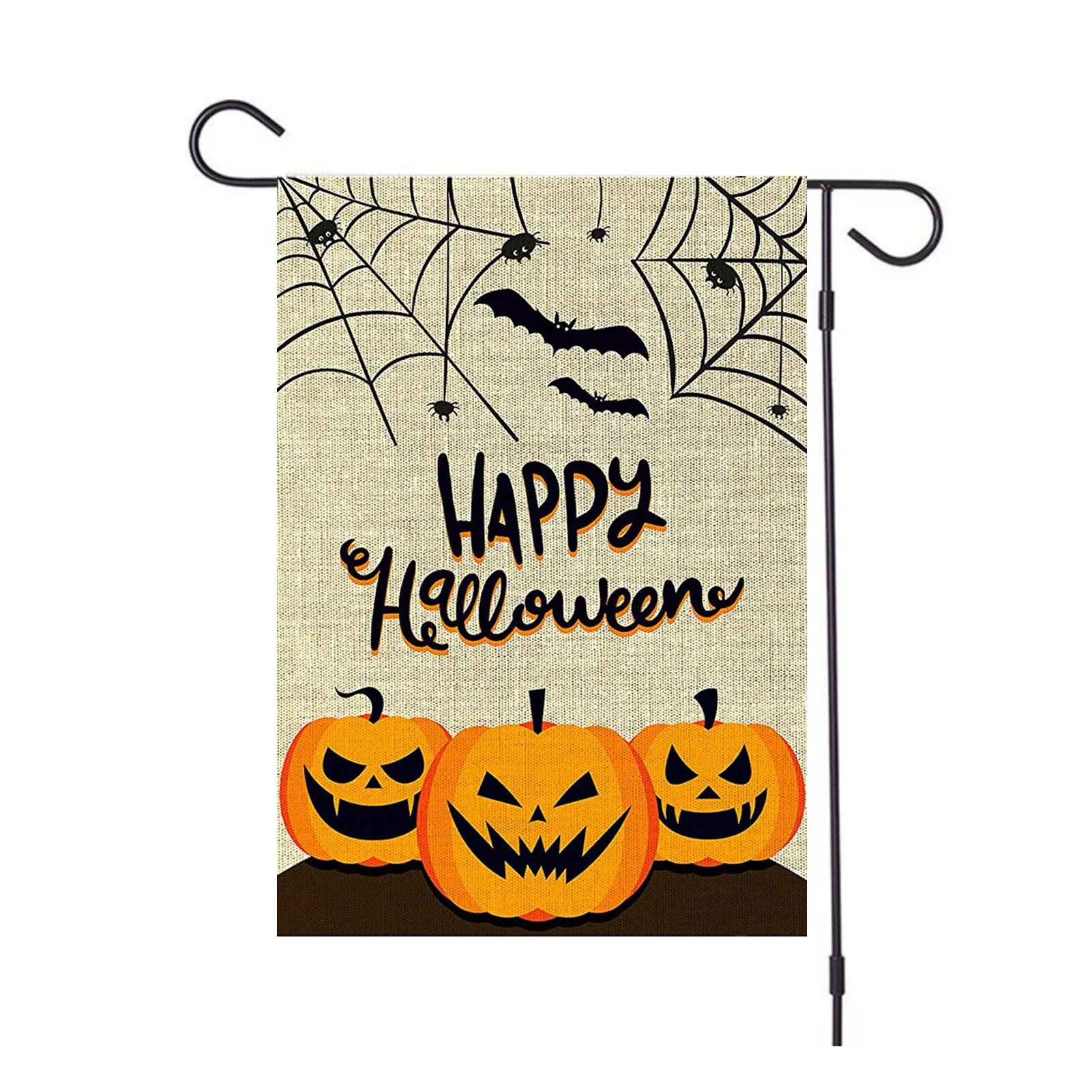 

1Pc Linen Cloth Garden Flags Happy Halloween Thanksgiving Garden Flag Double Sided Burlap Flags Banner House Eco Friendly