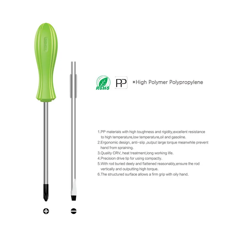 3*75-8*200mm Oil-proof Screwdrivers PP Handle Slotted Screwdriver CR-V Bolt Driver Magnetic Screw Screw-driving Tools | Инструменты