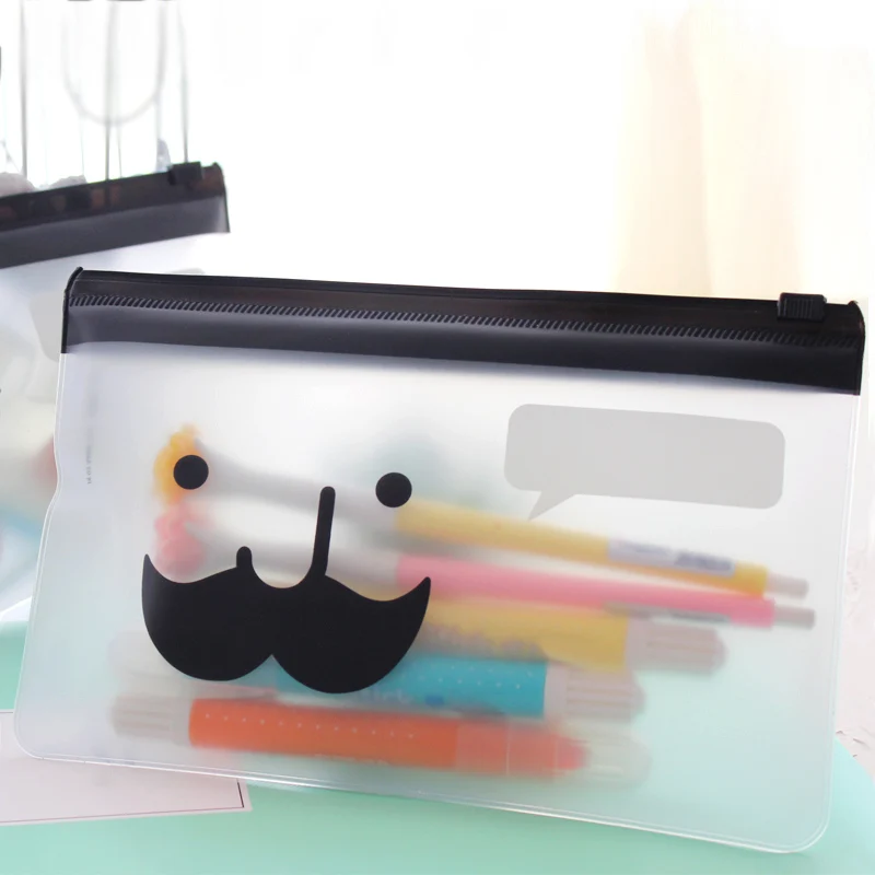 Сумка для хранения на молнии прозрачный милый пенал карандашей Карманный