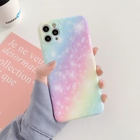 soft shockproof back cover coque rainbow color marble glitter phone case for iphone 11 pro max xr xs max 7 8 plus x