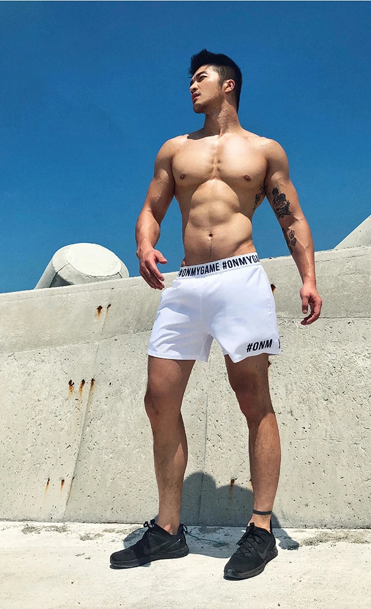 Мужские летние дышащие шорты для тренировок фитнеса бега тренажерного зала