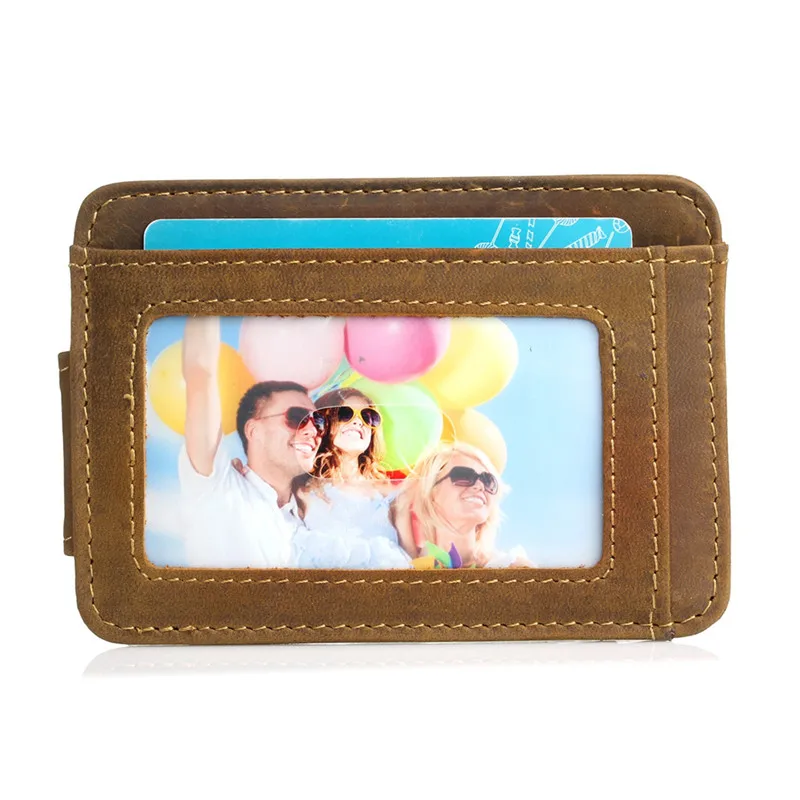 Высококачественные винтажные коричневые мужские кошельки из натуральной кожи