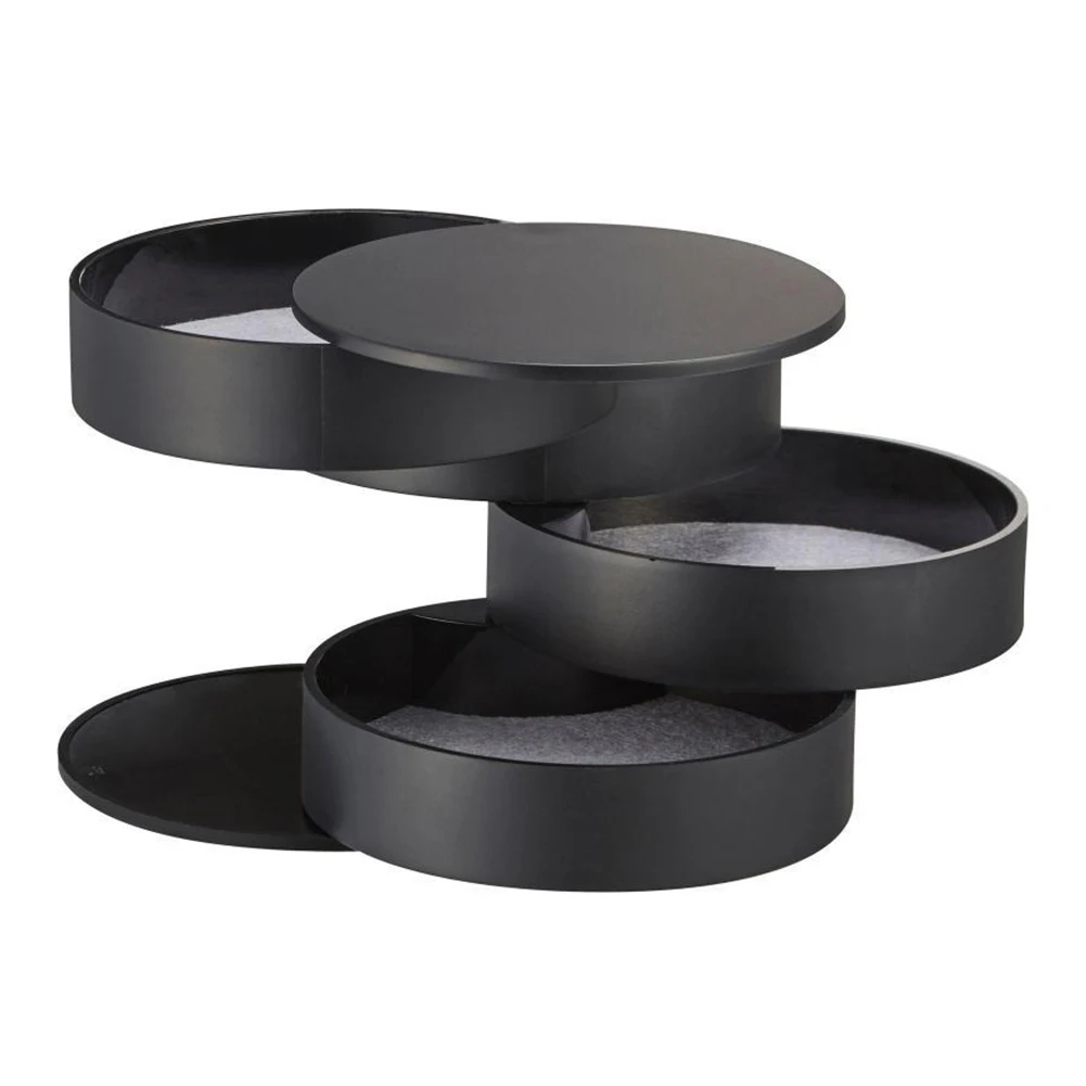 4 слоя вращающийся пластиковый ящик для хранения косметики коробка серьги кольца