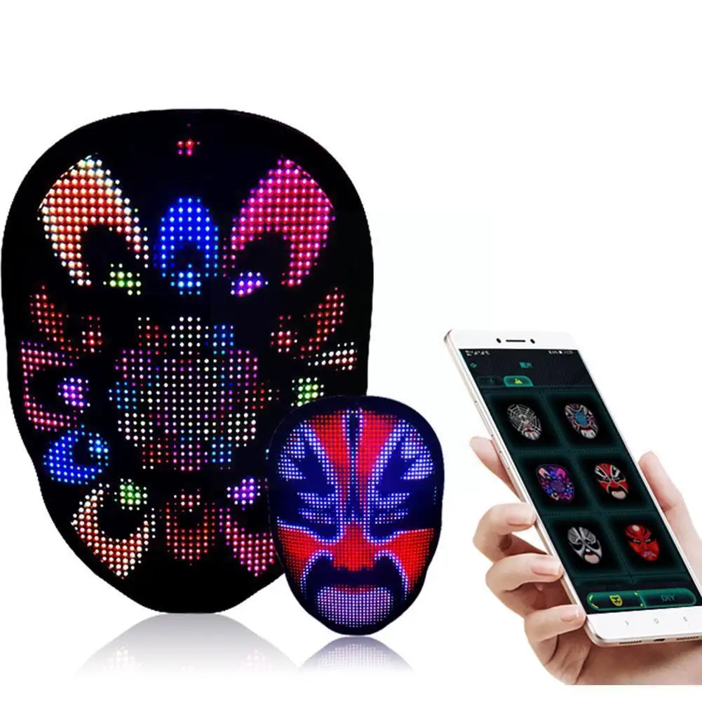 

Dry Battery Type Full Color Led Luminous Rgb Up Festival Party Face Decor Lights Changing Carnival Halloween T7z9