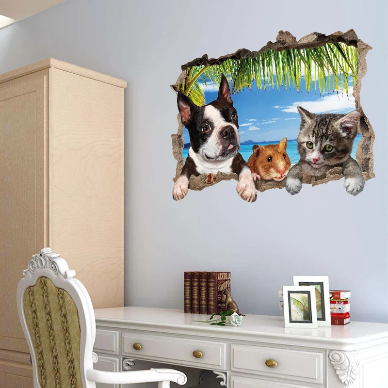 

Creative 3D animal wall decoration on sofa background