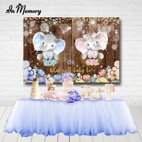 inmemory elephant boy or girl baby shower gender reveal photography backgrounds wood backdrops for photo studio custom banner