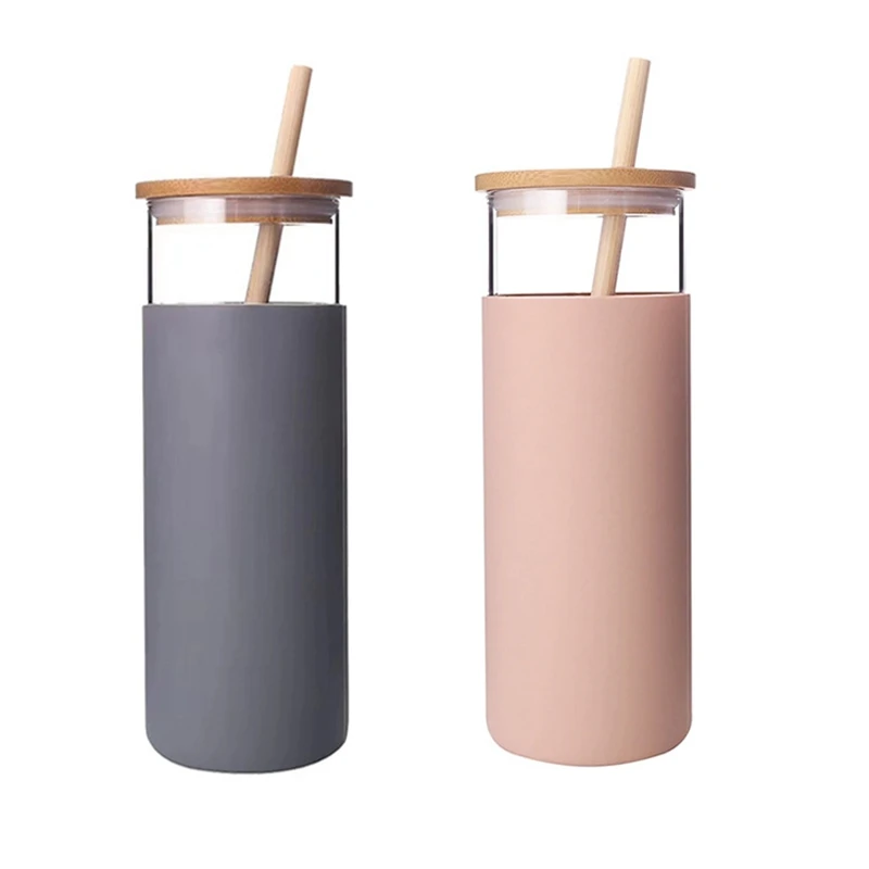 Стеклянный стакан портативная стеклянная бутылка для воды силиконовый защитный