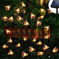 10m solar lights string 50 led honey bee shape solar powered fairy lights for outdoor home garden fence summer decoration