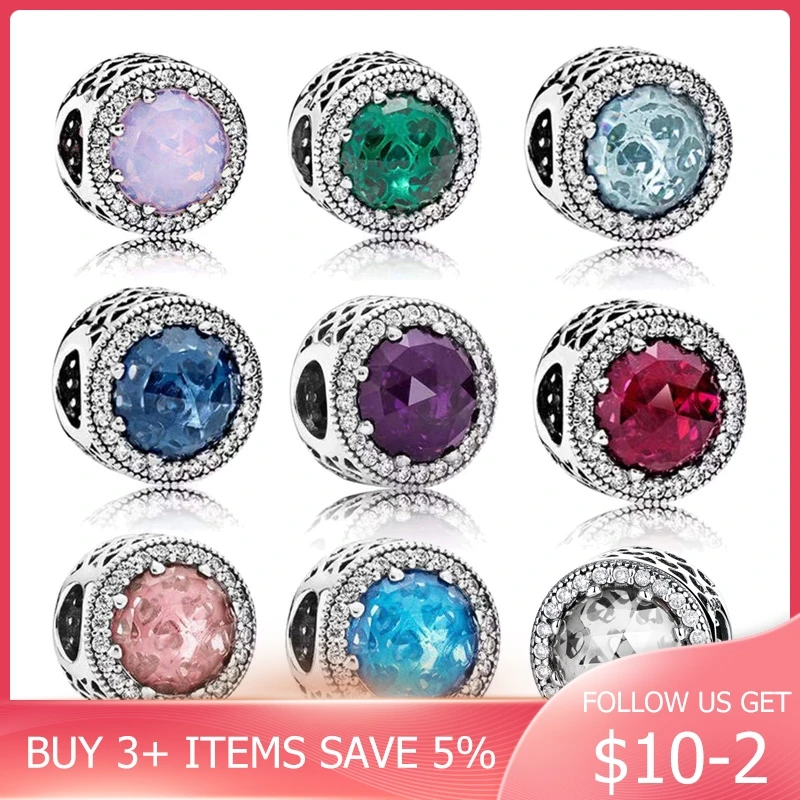 CodeMonkey оригинальные бусины из серебра 925 пробы 9 цветов Сияющие сердечки 3 мм