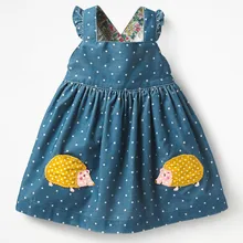 Little maven/брендовая одежда для детей; коллекция года; осенняя одежда для маленьких девочек; хлопковый сарафан в горошек с аппликацией в виде фруктов и животных; платья без рукавов для девочек
