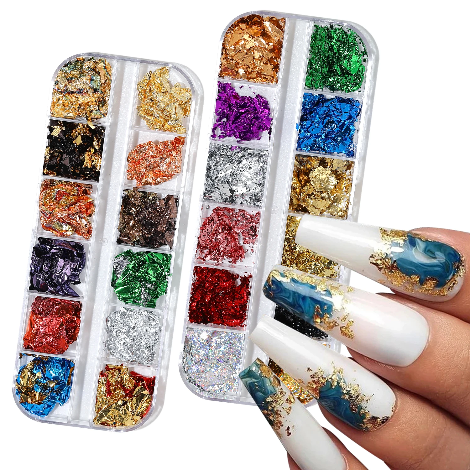 12 шт. алюминиевая фольга для ногтей | Красота и здоровье