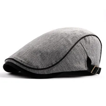 light gray XdanqinX новые мужские хлопковые береты унисекс Британская мода язычок кепки, Кепка с задней застёжкой регулируемый размер женские тренд классические шапки - Цвет: light gray