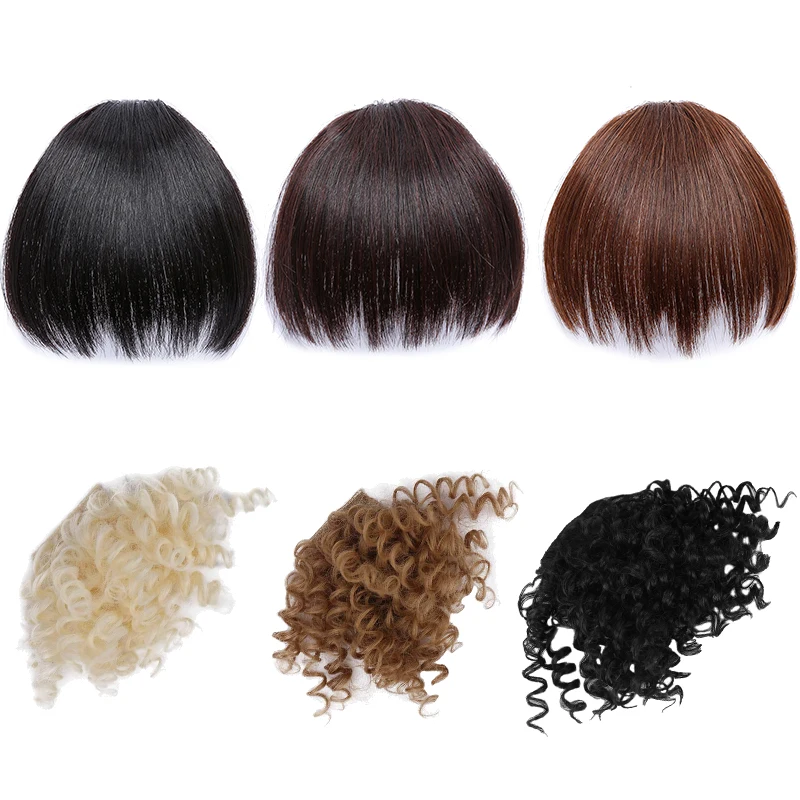 AILIADE Fake Fringe Kinky Curly Clip in Bangs Wig False Natural Hair Synthetic Pieces For Women | Шиньоны и парики